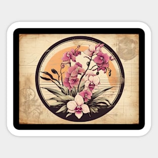 Orchid Wildflower Flower Retro Vintage Since Flora Sticker